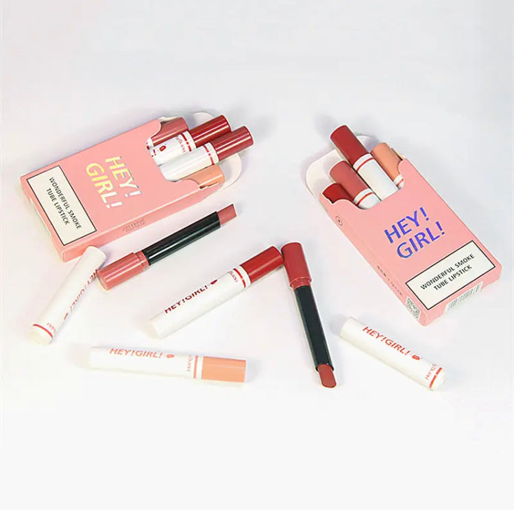Cigarette Shape Lipstick Set, Waterproof Smoke Tube Shape Lipsticks, Long Lasting Moisturizing Lip Gloss Cigarette Shape Lipstick Set, Waterproof Smoke Tube Shape Lipsticks, Long Lasting Moisturizing Lip Gloss